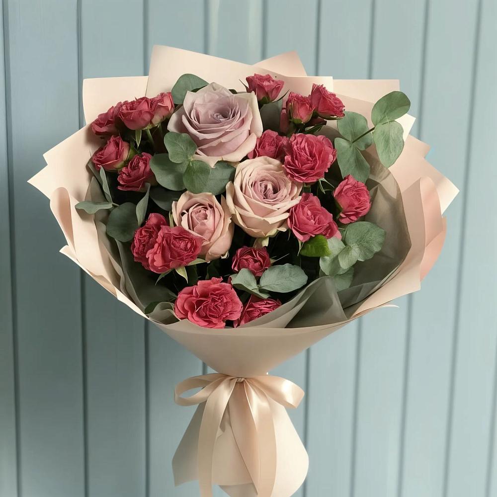 Букет цветов из: Гвоздики и Розы в Трудовом