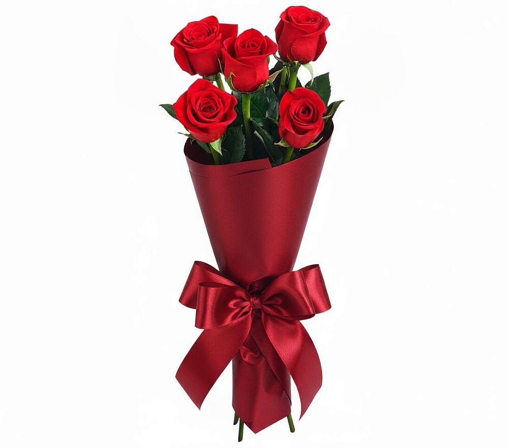 Букет 5 Красных роз Эдлесс Лав в Трудовом