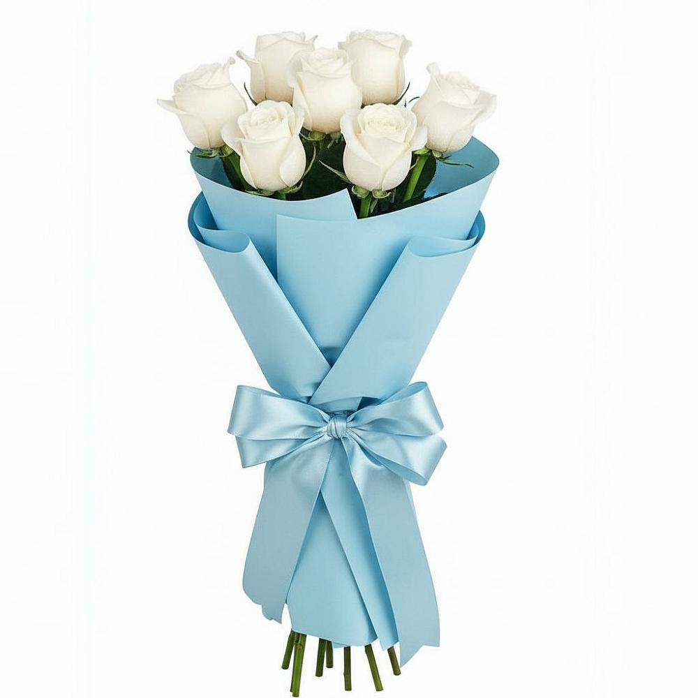 Букет 7 белых роз Проуд в Трудовом