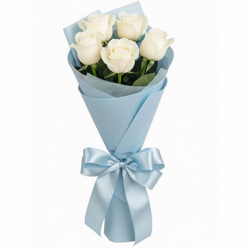Букет 5 Белых роз Проуд в Трудовом