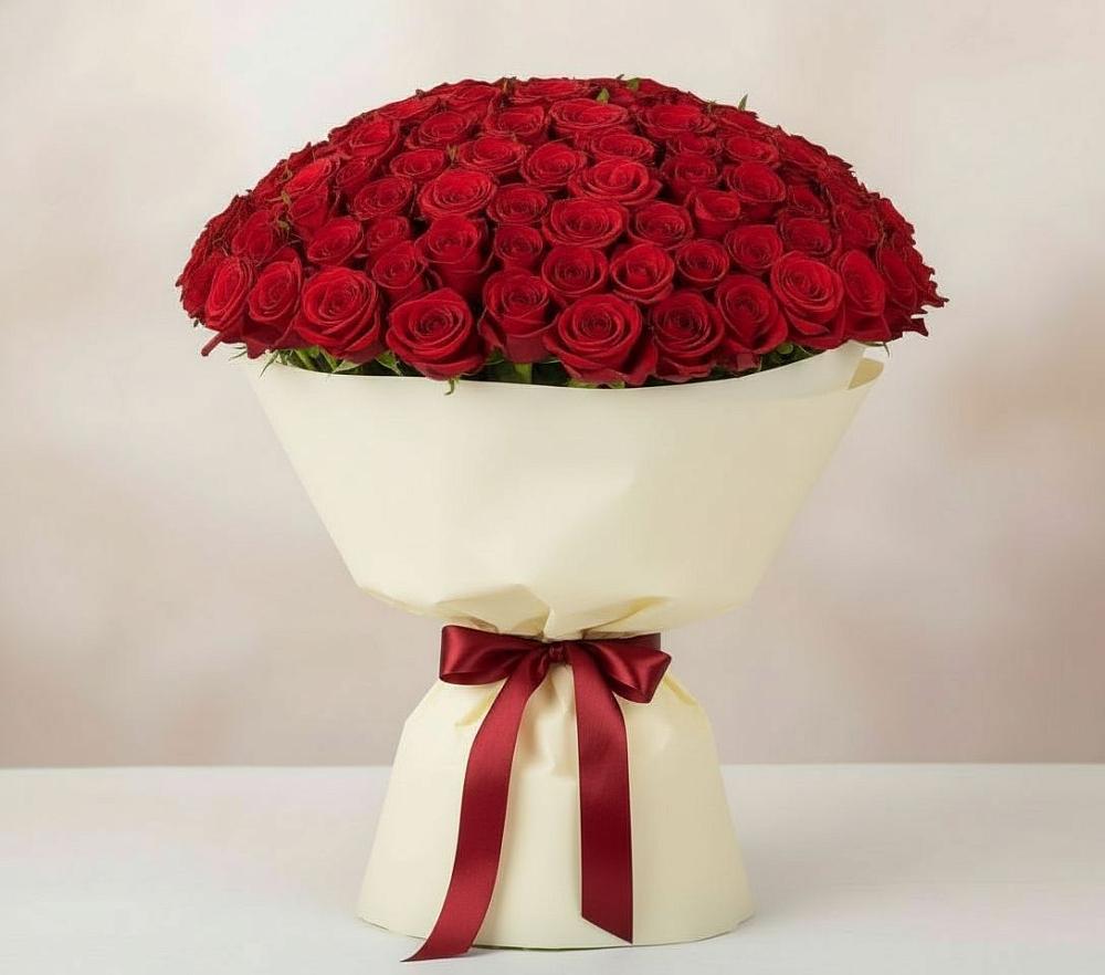 Букет 101 Красная роза Милано в Трудовом