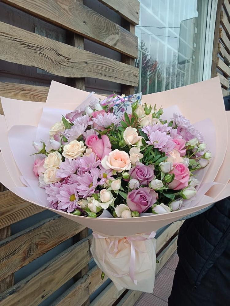 Букет цветов из: Розы и Хризантемы в Трудовом