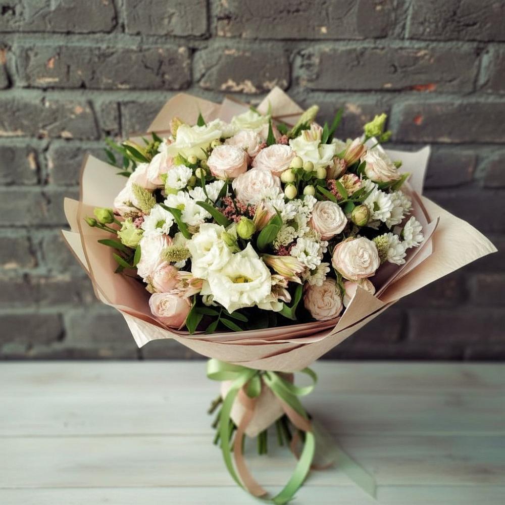 Букет цветов из: Альстромерии, Розы и Хризантемы в Трудовом