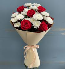 Букет цветов из:  Розы и Хризантемы в Трудовом