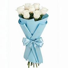 Букет 7 белых роз Проуд в Трудовом