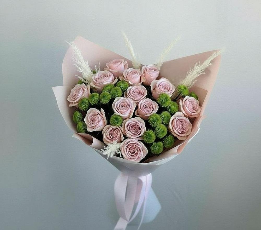 Букет цветов из: Розы и Хризантемы в Трудовом