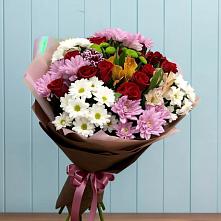 Букет цветов из:  Розы, Хризантемы и Альстромерии в Трудовом