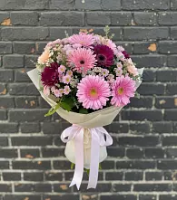 Букет цветов из:  Герберы и Хризантемы в Трудовом