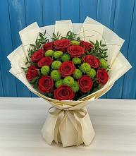 Букет цветов из:  Розы и Хризантемы в Трудовом