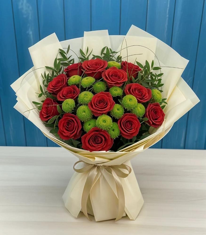 Букет цветов из: Розы и Хризантемы в Трудовом