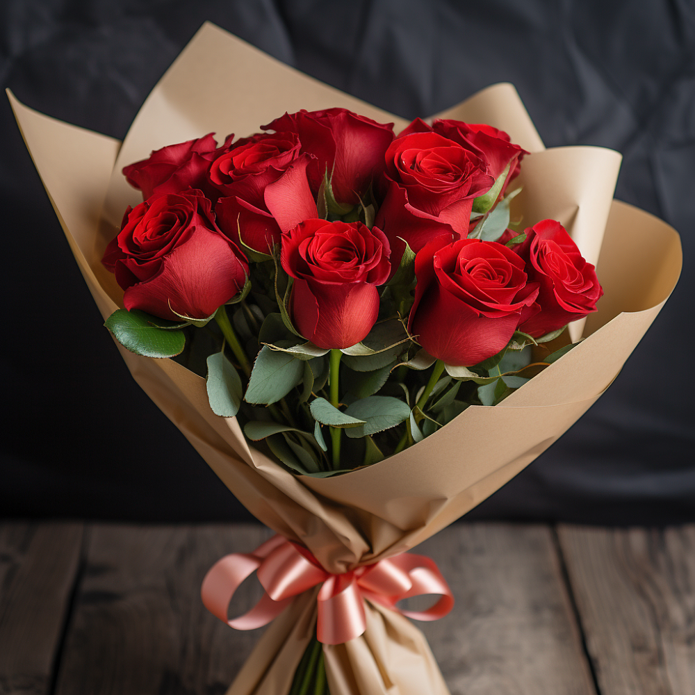 Букет 9 Красных роз в Трудовом